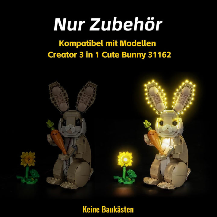 BrickBling Led Licht Set Kompatibel mit Lego 31162 Cute Bunny (Kein Modell), Dekorationsbeleuchtungs