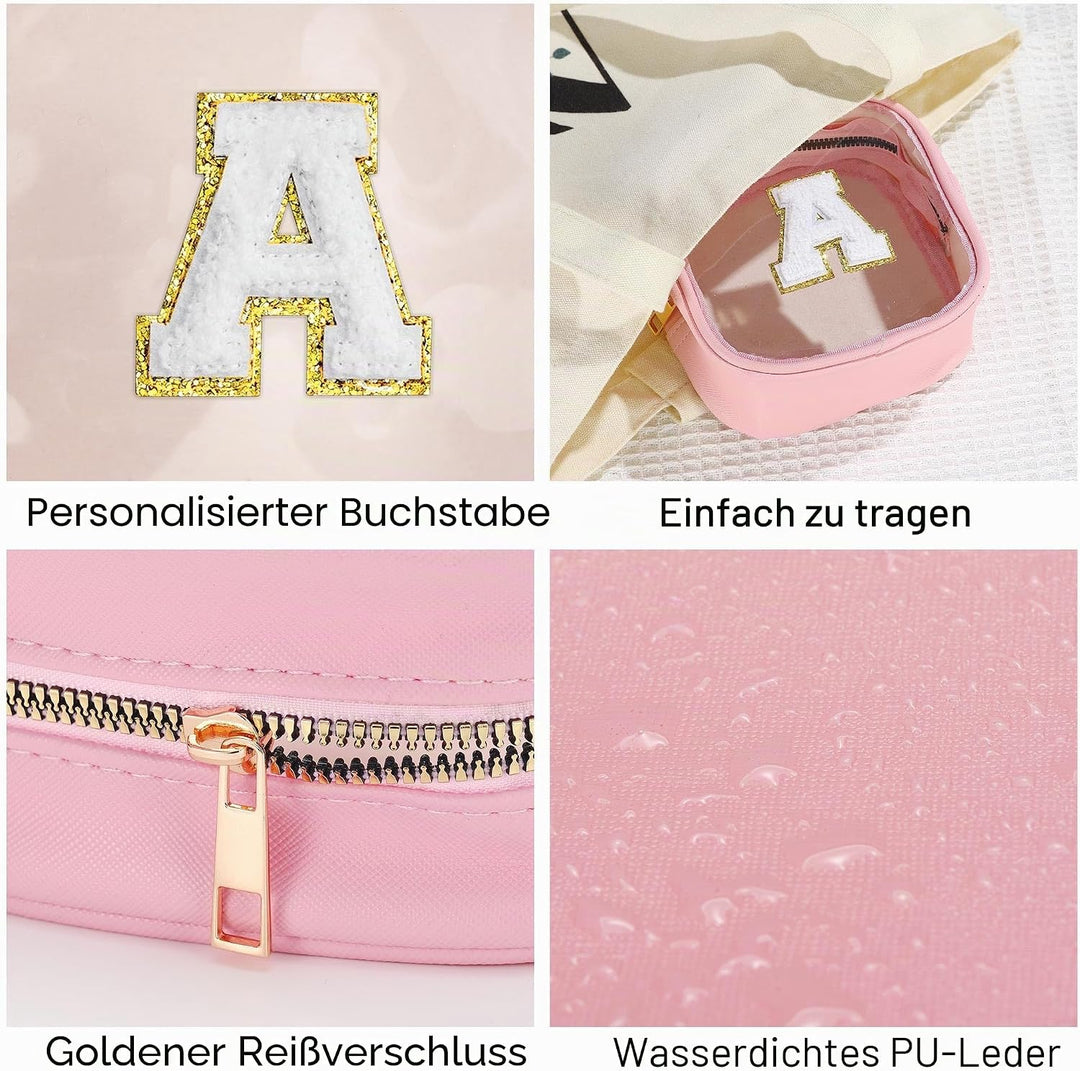 Parima Kosmetiktasche Mädchen Weihnachten - Rosa Make up Tasche Transparent Kulturbeutel Damen Gesch
