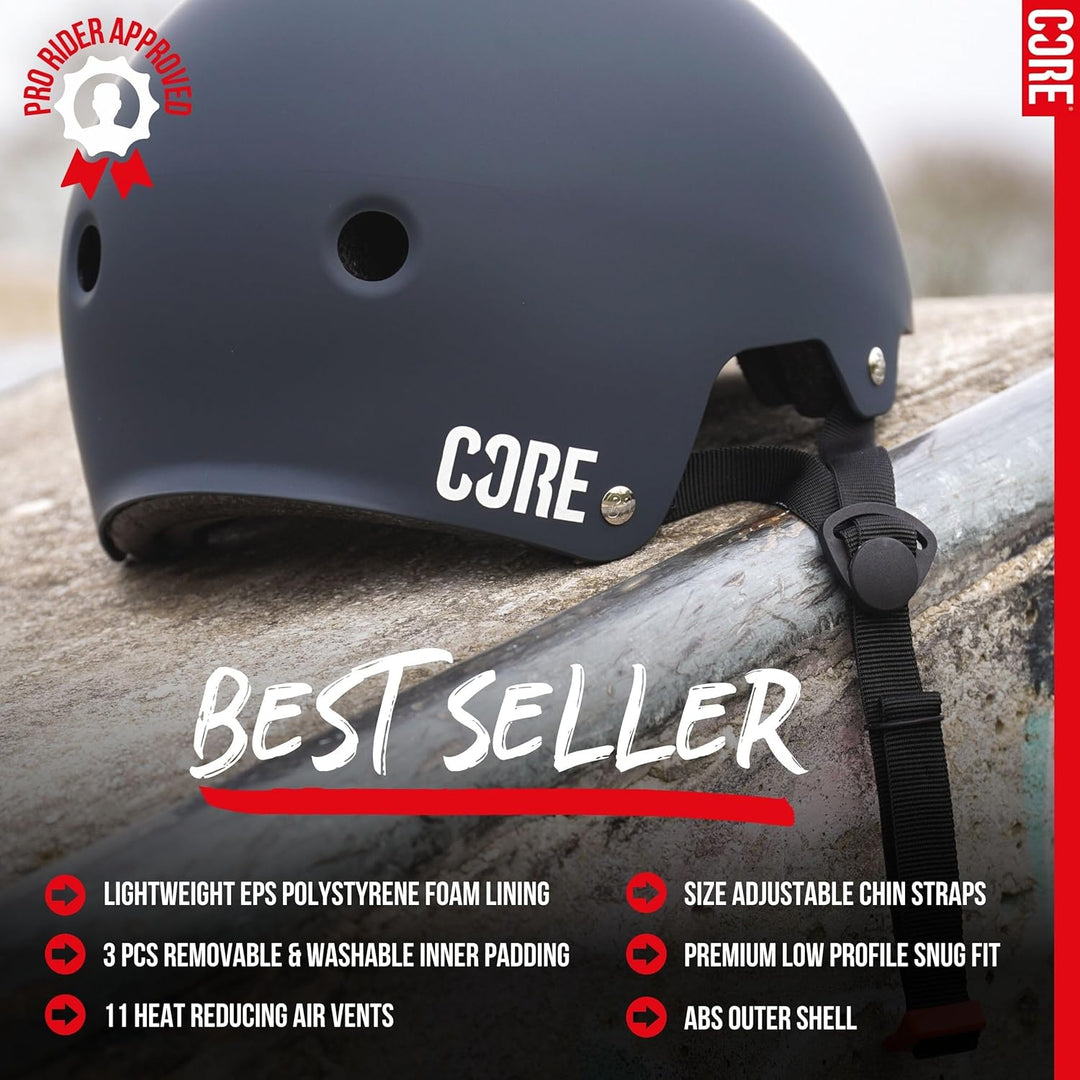 Core Protection Basic Skate/BMX/Bike/Scooter-Helm S/M 55-58cm Action Sports: schwarz, S/M 55-58cm Ac
