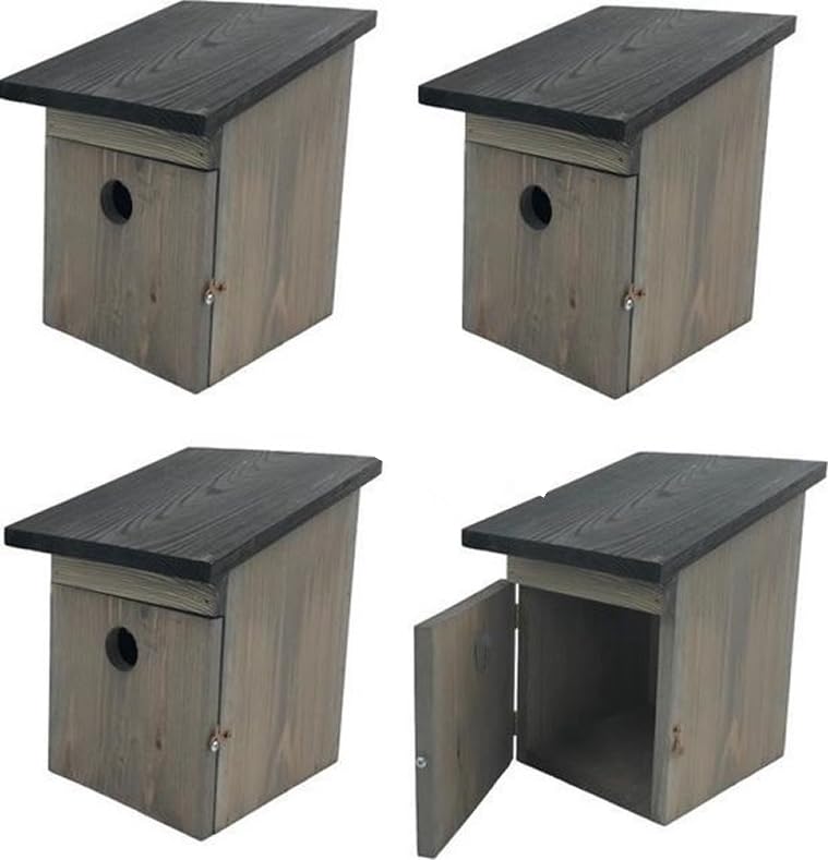 Vogelhaus 21 x 19 x 25 cm – Nistkasten für Meisen, Holz, FSC-Zertifiziert, mit Zugangstür und Futter
