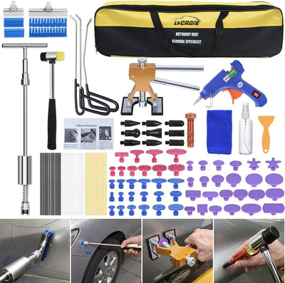 Ausbeulwerkzeug Dent Puller Kit, Plug Hot Melt Glue Gun, Paintless Car Dent Repair Tool Kit, Hail Re