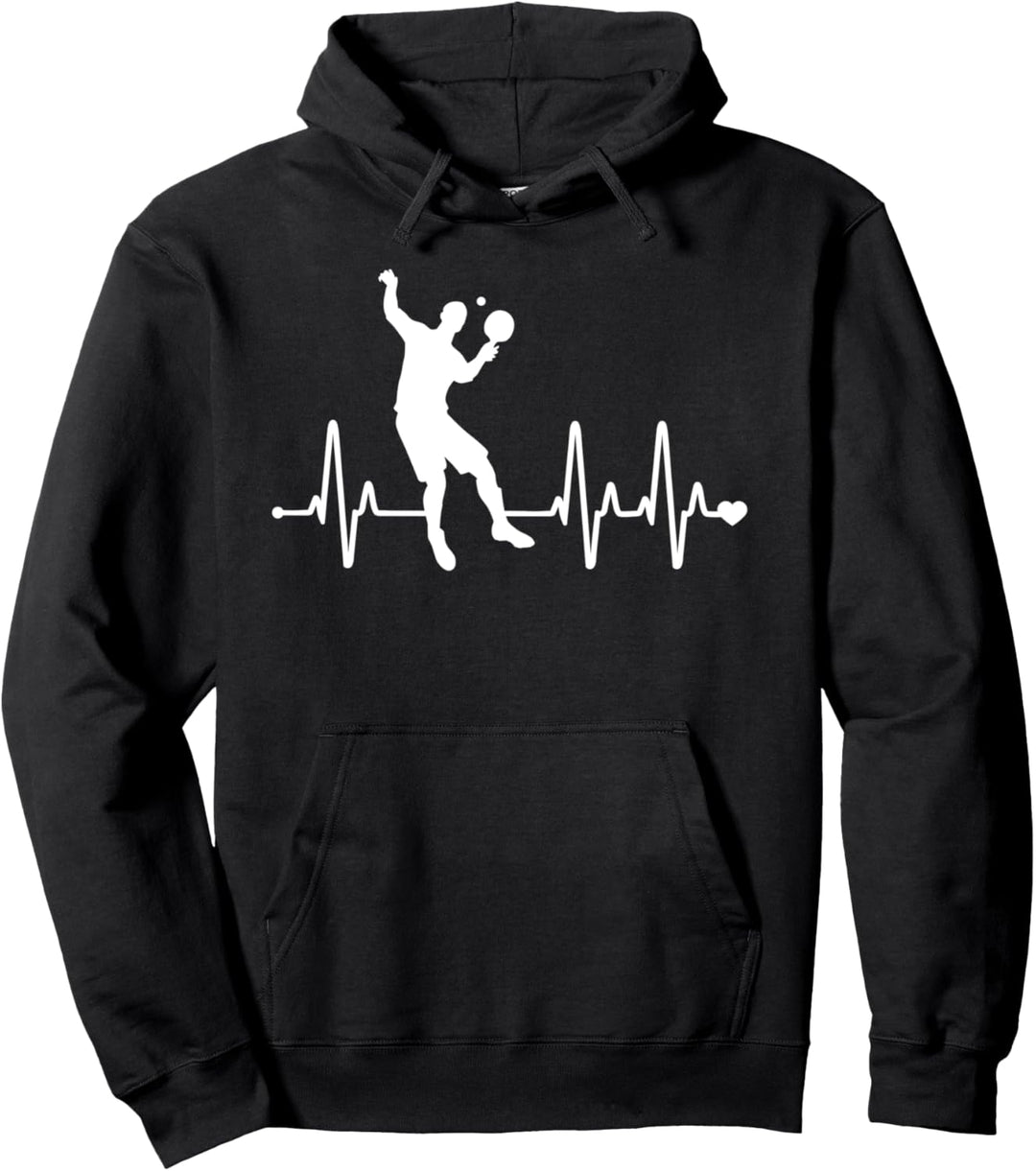 Table Tennis Heartbeat - Funny Table Tennis Player Pullover Hoodie
