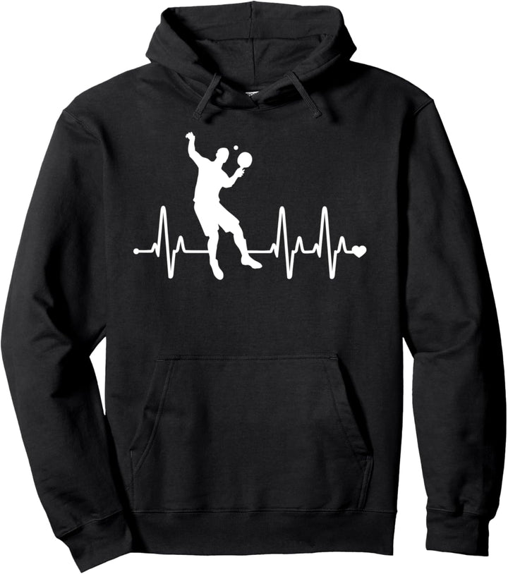 Table Tennis Heartbeat - Funny Table Tennis Player Pullover Hoodie