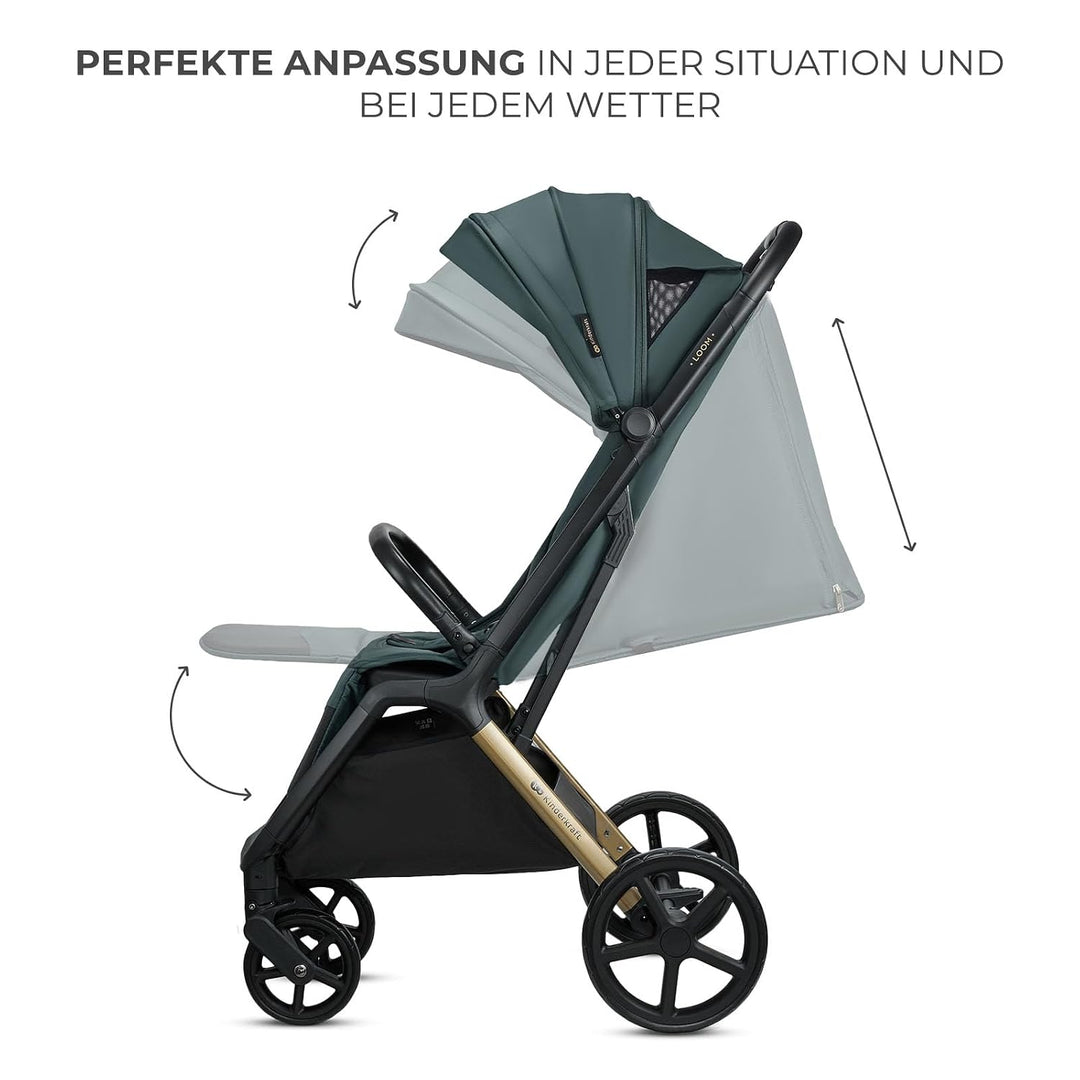 Kinderkraft LOOM Kompakter und leichter Buggy, automatisches Zusammenklappen, grosse pannensichere R