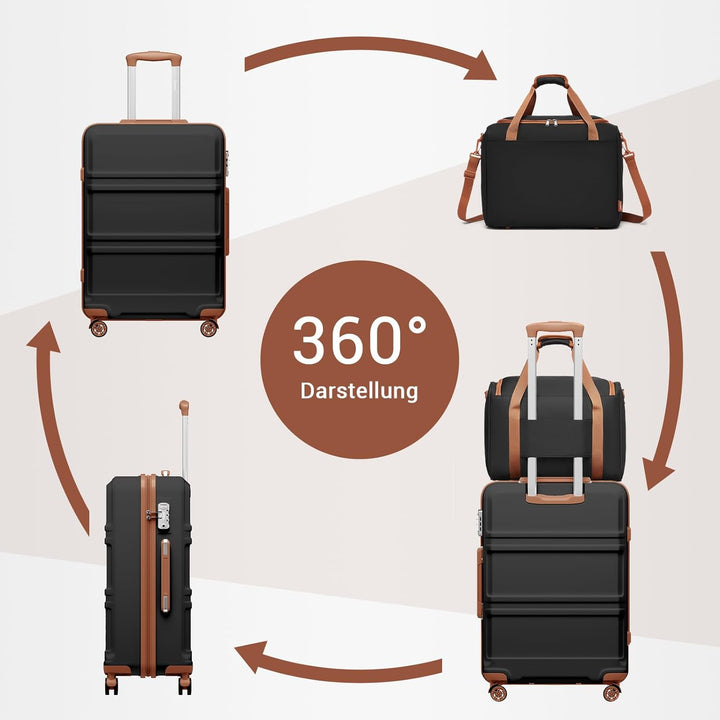KONO Mittelgross Reisekoffer Rollkoffer Set Gepäcksets 2 Teilig, 65cm Mittelgross Trolley Koffer mit