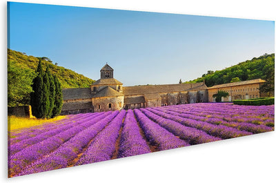 islandburner Bild auf Leinwand Abtei Von Senanque Blühende Reihen Lavendel Blumen Sonnenuntergang Go