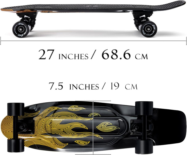 KMX 55,9 cm Mini Cruiser Skateboard für Jungen Mädchen und Jugendliche, komplettes Anfänger-Skateboa