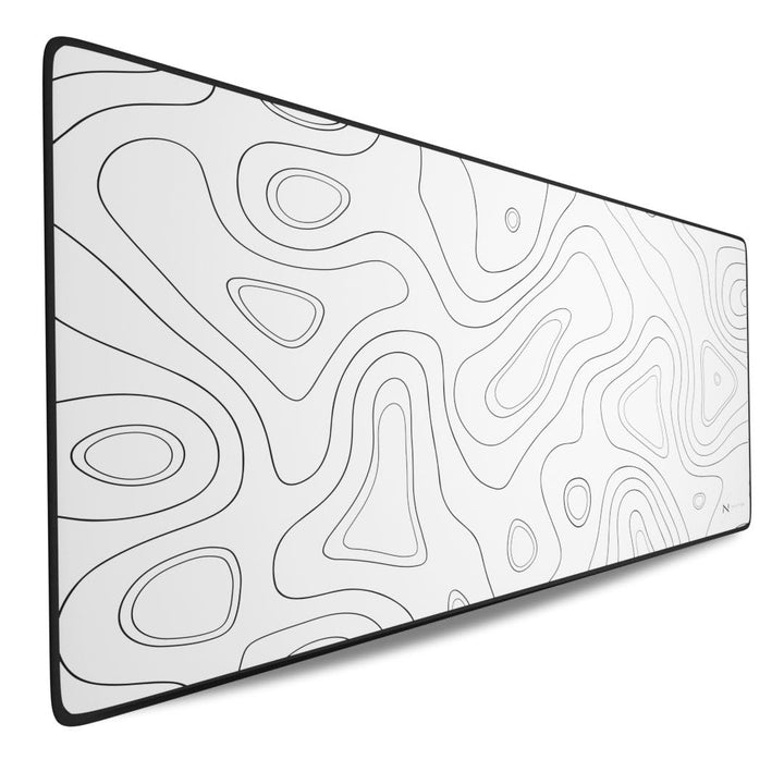 Nyfter - 3XL Gaming Mauspad weiss im Topography Design 1200 x 600mm Premium Mousepad Size Gross vern