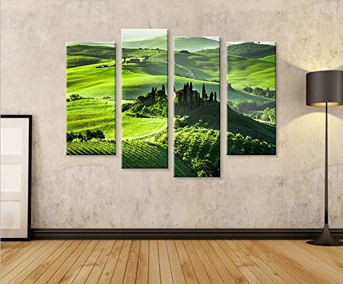 islandburner Bild Bilder auf Leinwand Toskana V6 Landschaft in Italien 4er XXL Poster Leinwandbild W