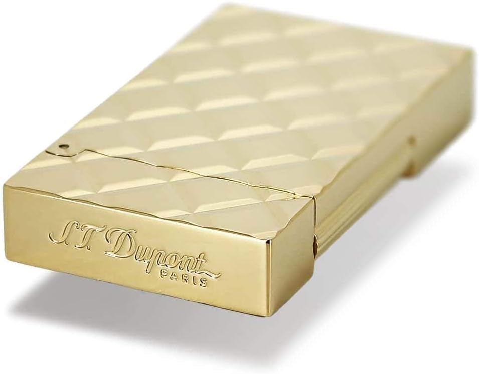 S.T. Dupont Feuerzeug Ligne 2 Slim gesteppt gelbgold