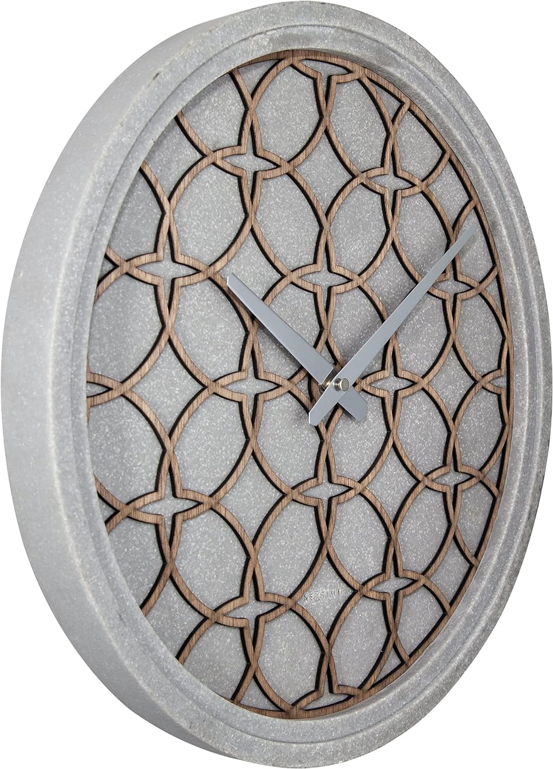 NeXtime Wanduhr "CONCRETE LOVE", lautlos, rund, Stein / Holz, ø 39 cm