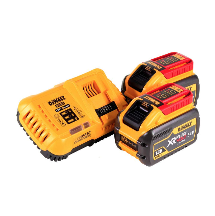 Dewalt DCB547 18 V / 54 V XR FLEXVOLT 9.0 Ah Akku + DCB118 Schnellladegerät, 18 V, Gelb Einzelbett,