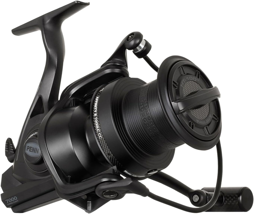 PENN Affinity II Longcast Custom Carbon Angelrollen, Schwarz