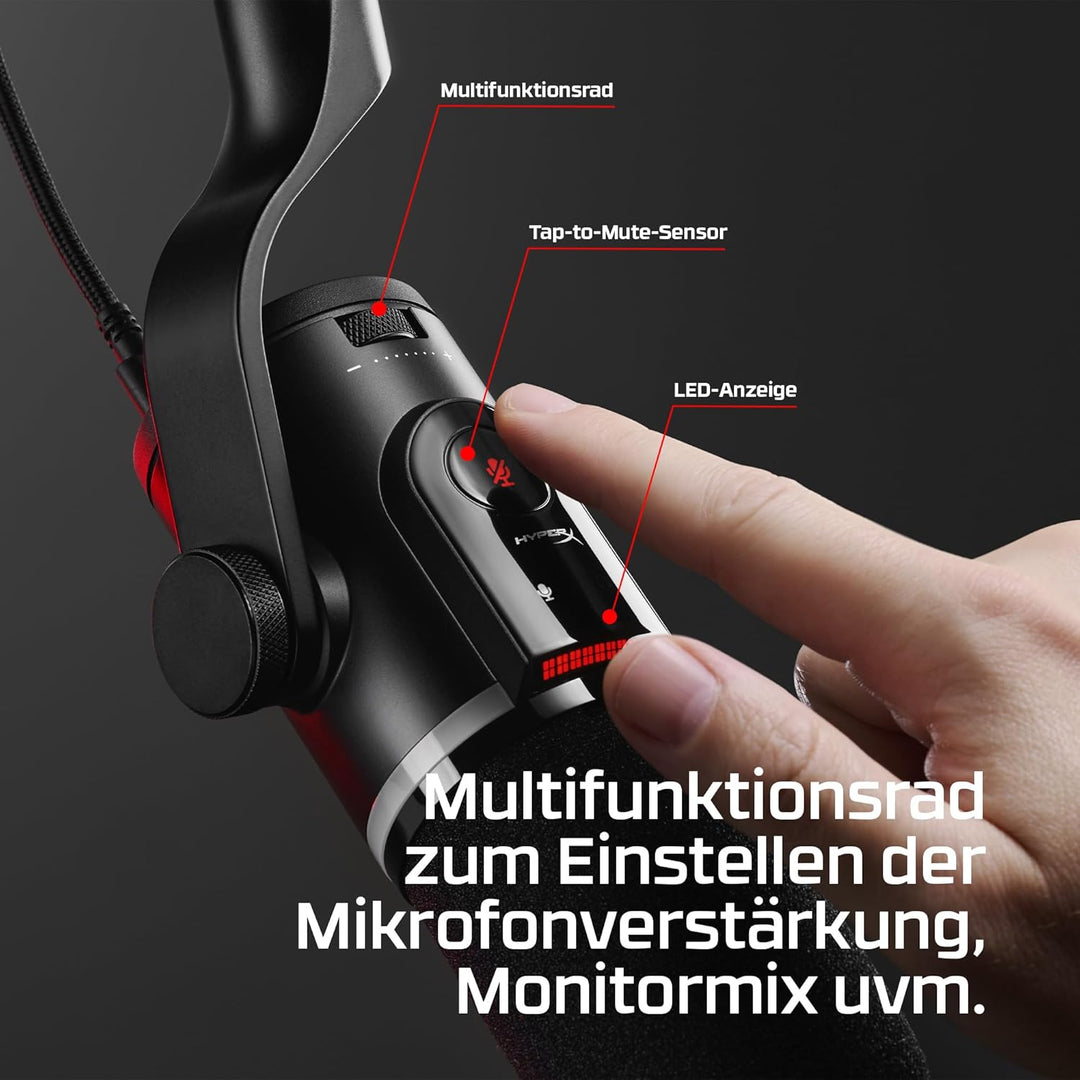 HyperX FlipCast Dynamisches USB/XLR-Mikrofon – Profi-Streaming & Podcast-Mikrofon mit Rauschunterdrü