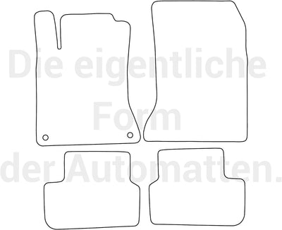 moto-MOLTICO Fussmatten Auto Velours Autoteppiche Schwarz Automatten Set 4-teilig passend für Merced