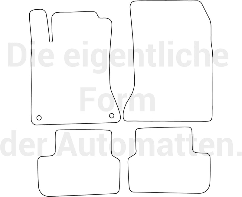 moto-MOLTICO Fussmatten Auto Velours Autoteppiche Schwarz Automatten Set 4-teilig passend für Merced