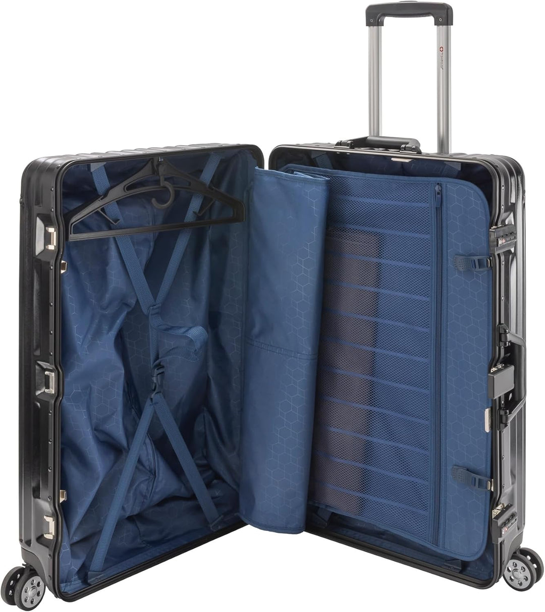 Travelhouse London Koffer Schwarz S-55cm, L-55cm · 2er-Set · Alu-Rahmen · Polykarbonat Hartschale ·