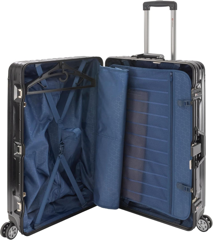 Travelhouse London Koffer Schwarz S-55cm, L-55cm · 2er-Set · Alu-Rahmen · Polykarbonat Hartschale ·