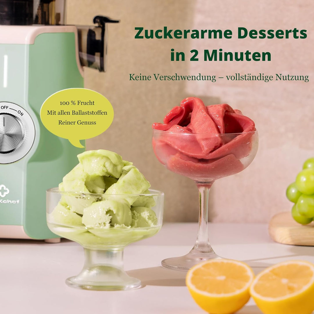 LINKChef Entsafter Slow Juicer, Entsafter Gemüse und Obst Testsieger mit 115 mm grossem, für ganze F