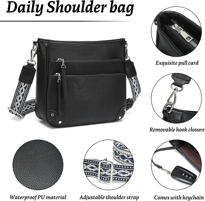 Waniki Umhängetasche Damen Mittelgross Handtasche Damen Leder PU Schultertasche Crossbody Bag Klein