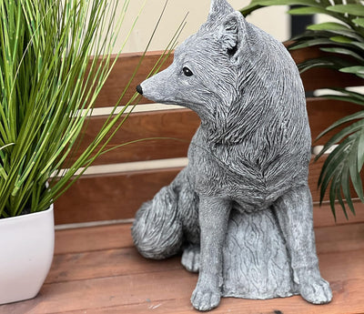 stoneandstyle Steinfigur Rotfuchs Fuchs Vulpes frostfest Steinguss wetterfest