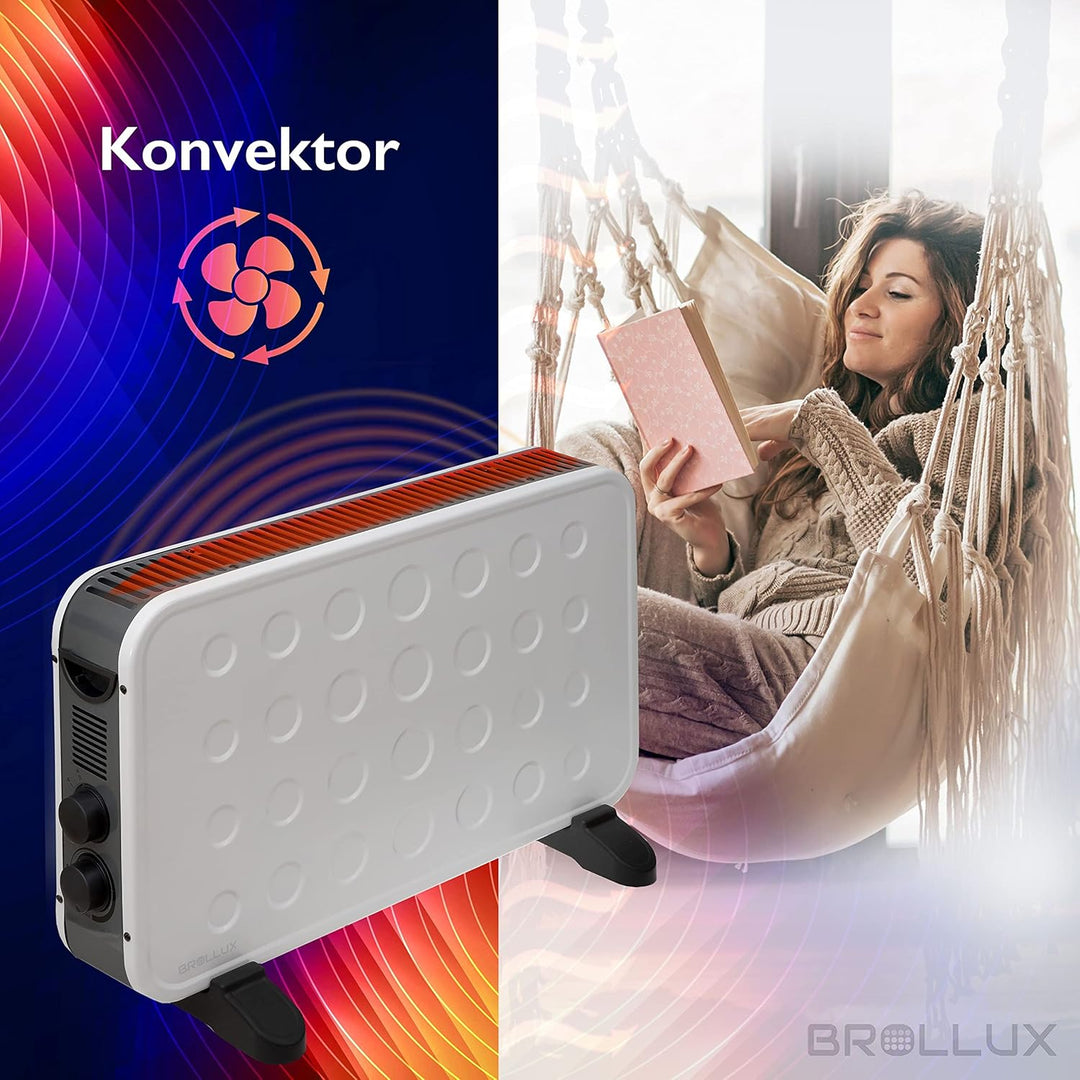 Elektroheizung 2000W mit Lüfter WT2K mobiles Heizgerät Elektroheizkörper Konvektor Elektrische Heizu