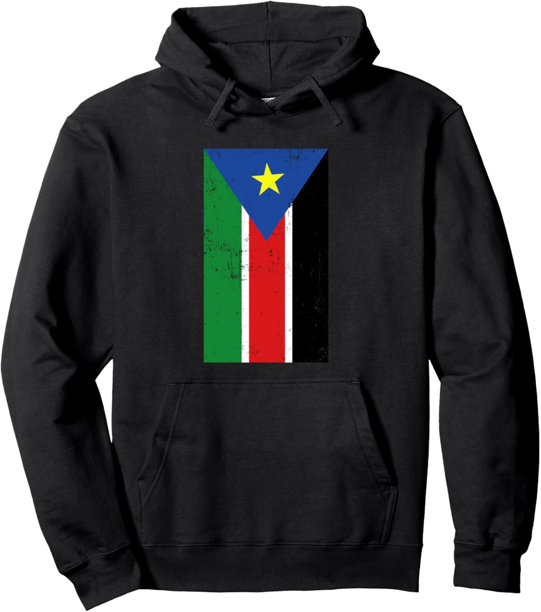 Republic of South Sudan Africa Juba Distressed Flag Pullover Hoodie