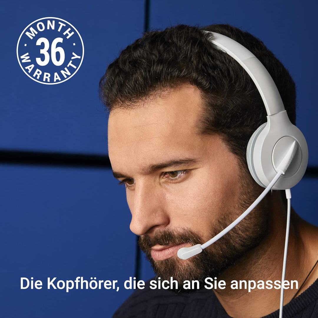 Energy Sistem Headset Office 3 (Kopfhörer mit USB-Anschluss und 3,5 mm, Lautstärkeregler und Mute-Fu