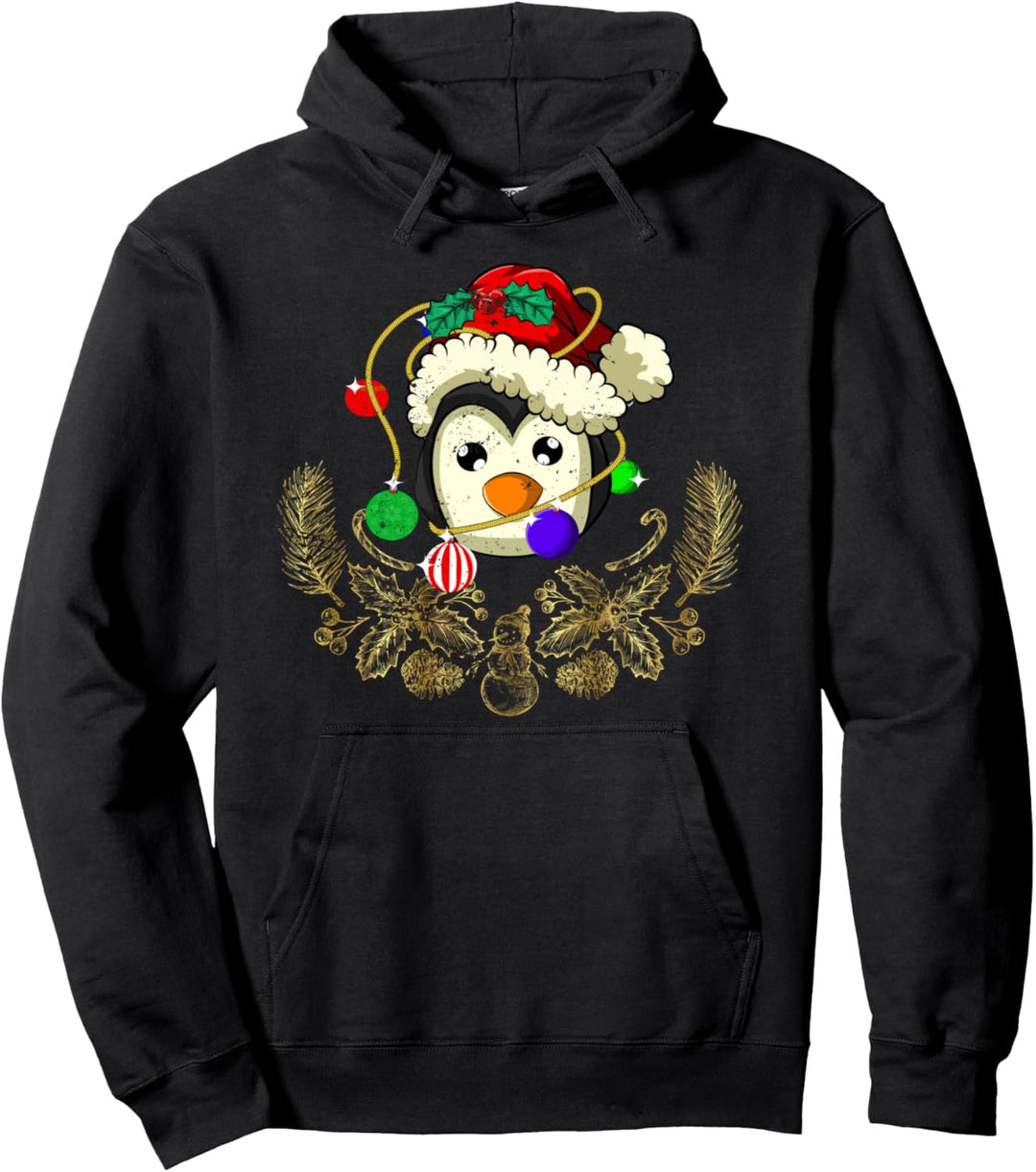 Christmas Geschenk Kinder Weihnachtsmann Pinguin Pullover Hoodie