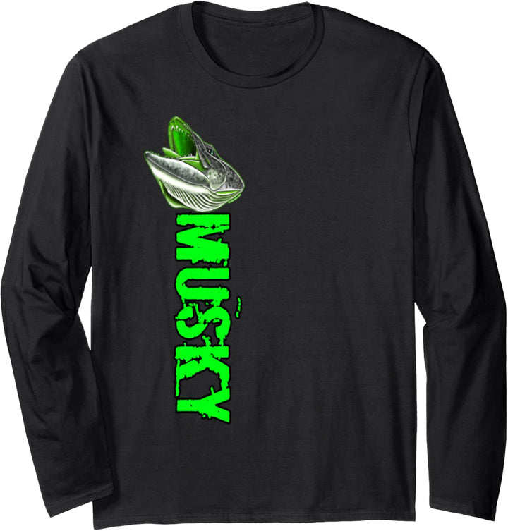 Black Fly Custom (vorne hinten) Moschusflüsterer-Angelhemden Langarmshirt
