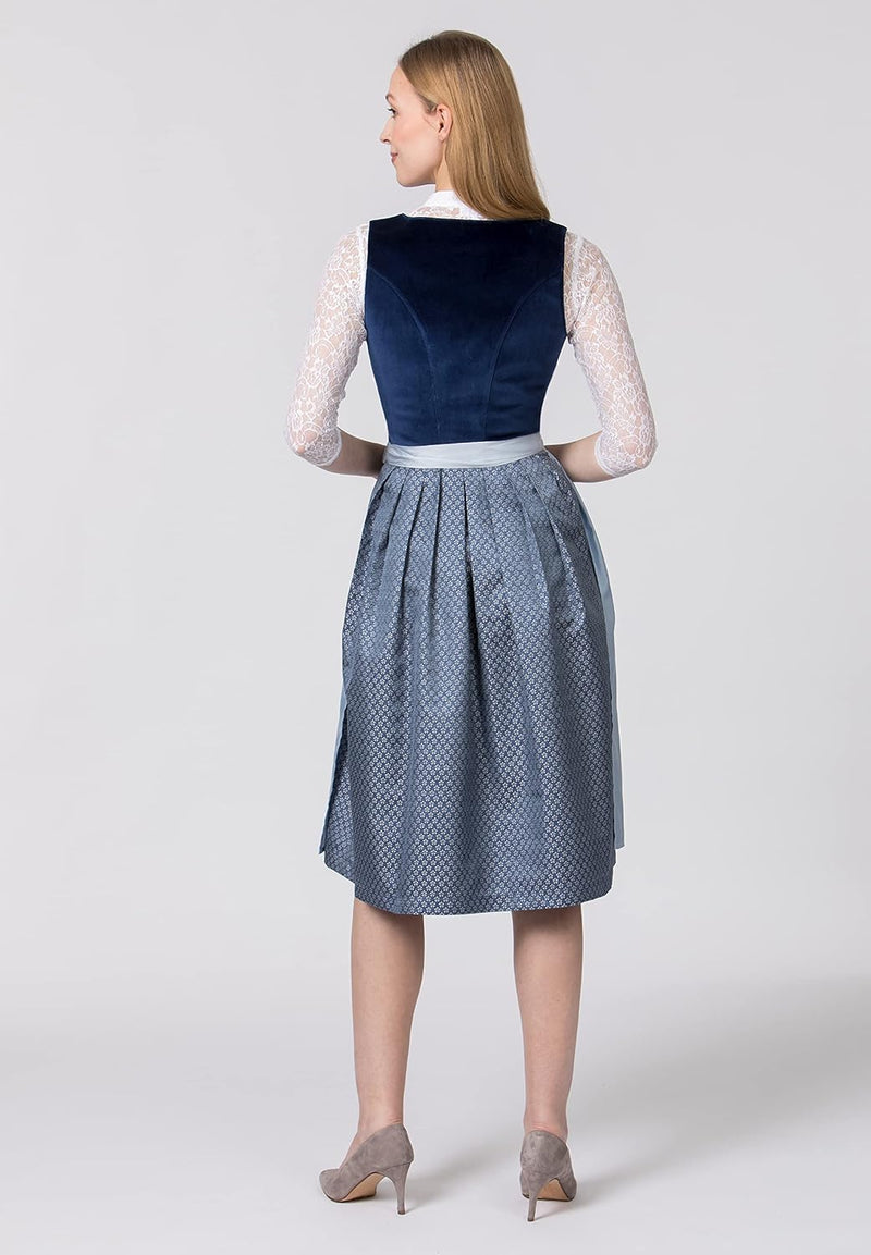 Stockerpoint Damen Dirndl Aida Kleid für besondere Anlässe 40 Blau, 40 Blau