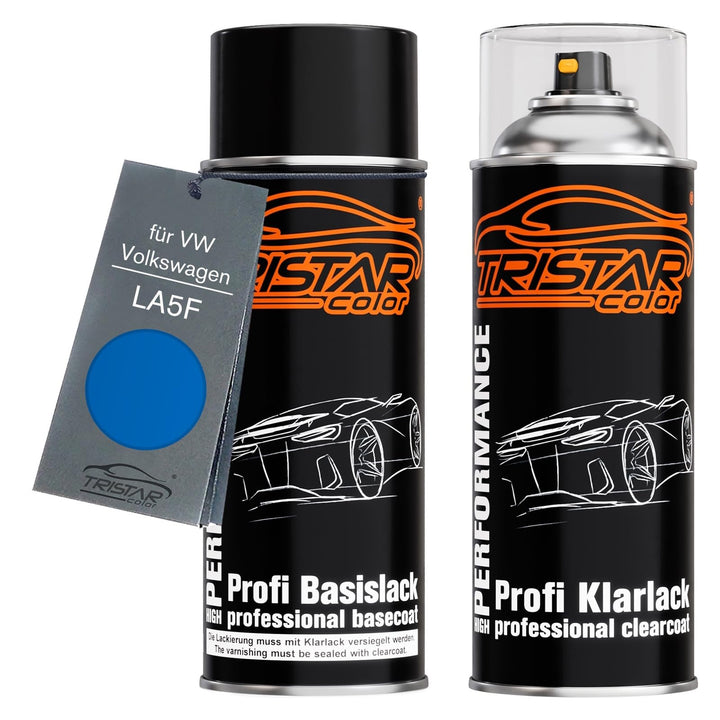 TRISTARcolor Autolack Spraydose für VW/Volkswagen LA5F Summer Blue +1K | Set aus Basislack + Klarlac