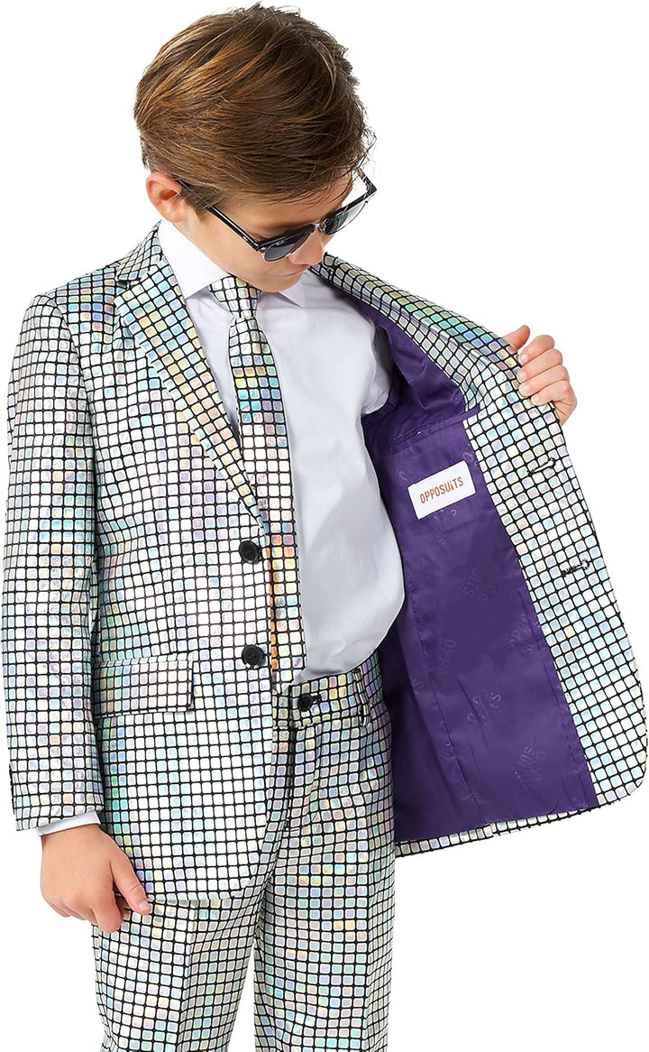 OppoSuits Jungen Discoballer Glänzender Anzug - Abschlussball- und Hochzeitsfeier-Outfit - Inklusive