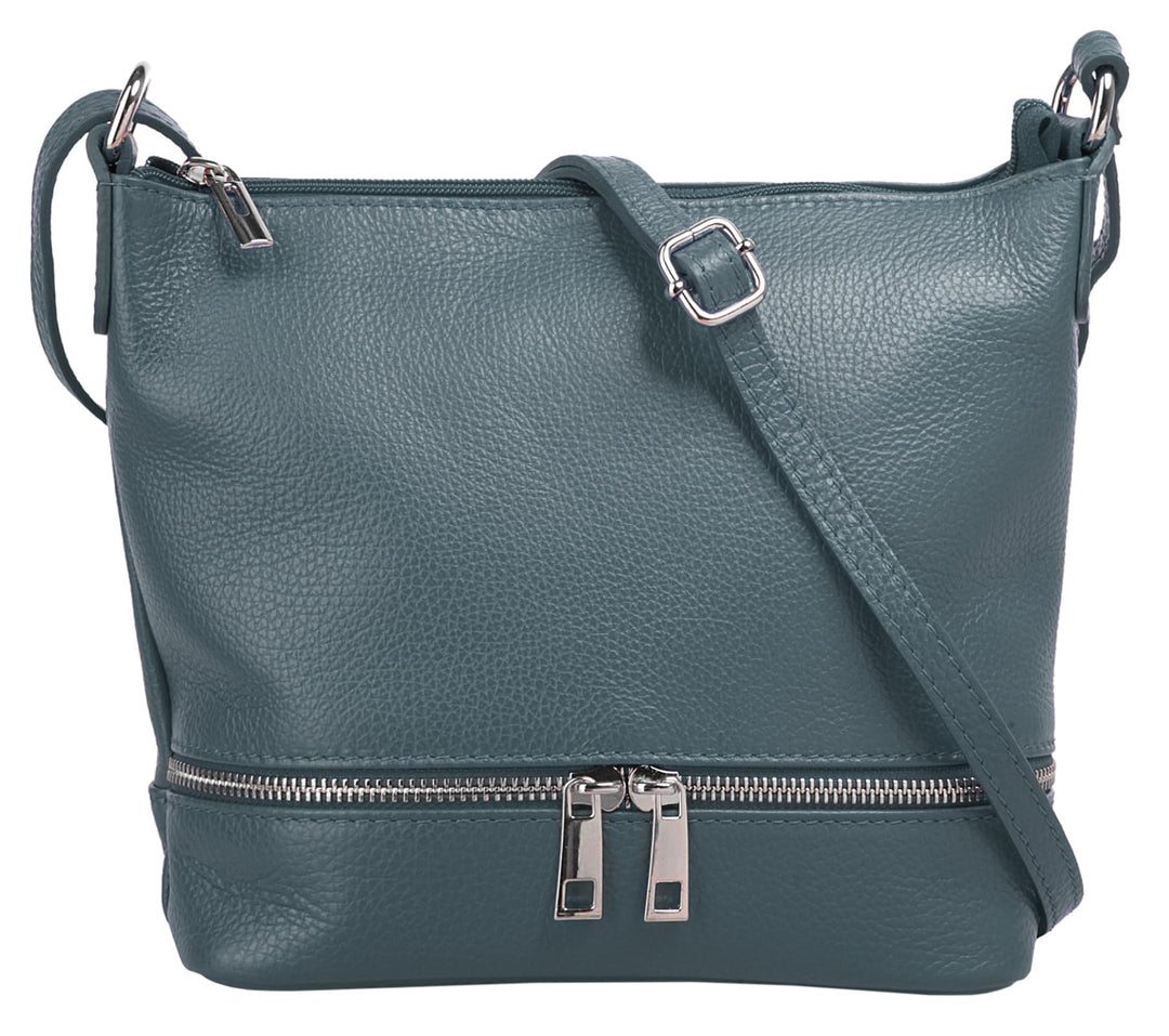 Cluty Umhängetasche echt Leder Damen - 020960 Blau, Blau