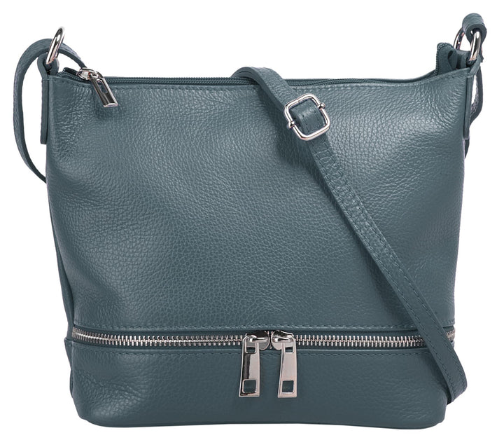 Cluty Umhängetasche echt Leder Damen - 020960 Blau, Blau
