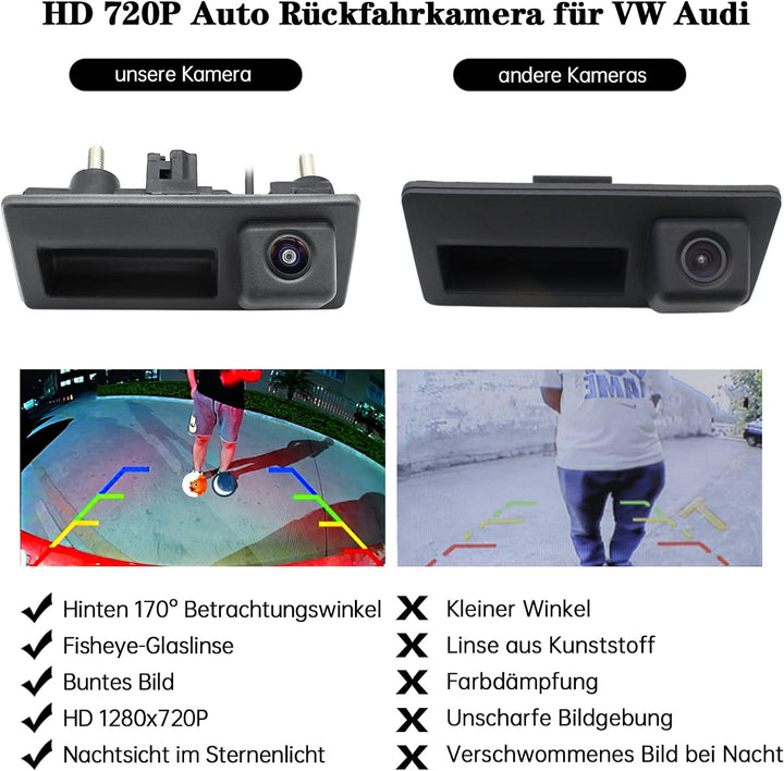 HD 720P Auto Rückfahrkamera für Audi A4L A5 A3 Q3 Q5 RS6 für VW Passat Tiguan Jetta Sharan Lavida Sk