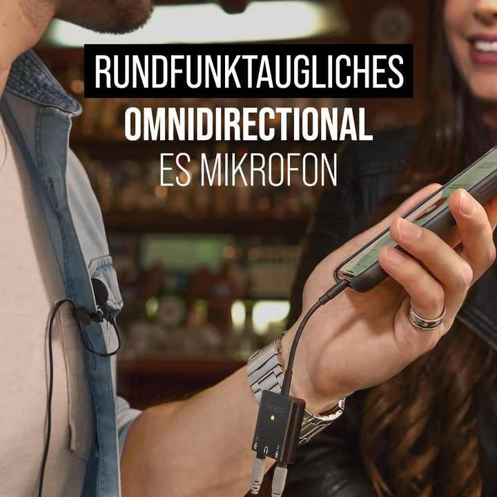 RØDE SmartLav+ Smartphone-Lavaliermikrofon mit TRRS-Anschluss für Rundfunk, Filmproduktion, Inhaltse