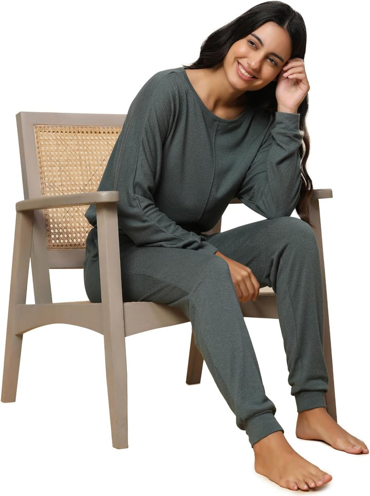 Triumph Damen Cozy Comfort Top 01 Shirt 42 Smoky Green, 42 Smoky Green