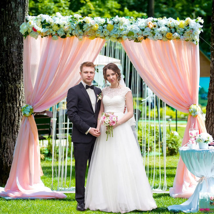 Hochzeitsbogen-Hintergrundständer, quadratisch, Hochzeitsbögen für Zeremonie, weisser Metallbogenstä