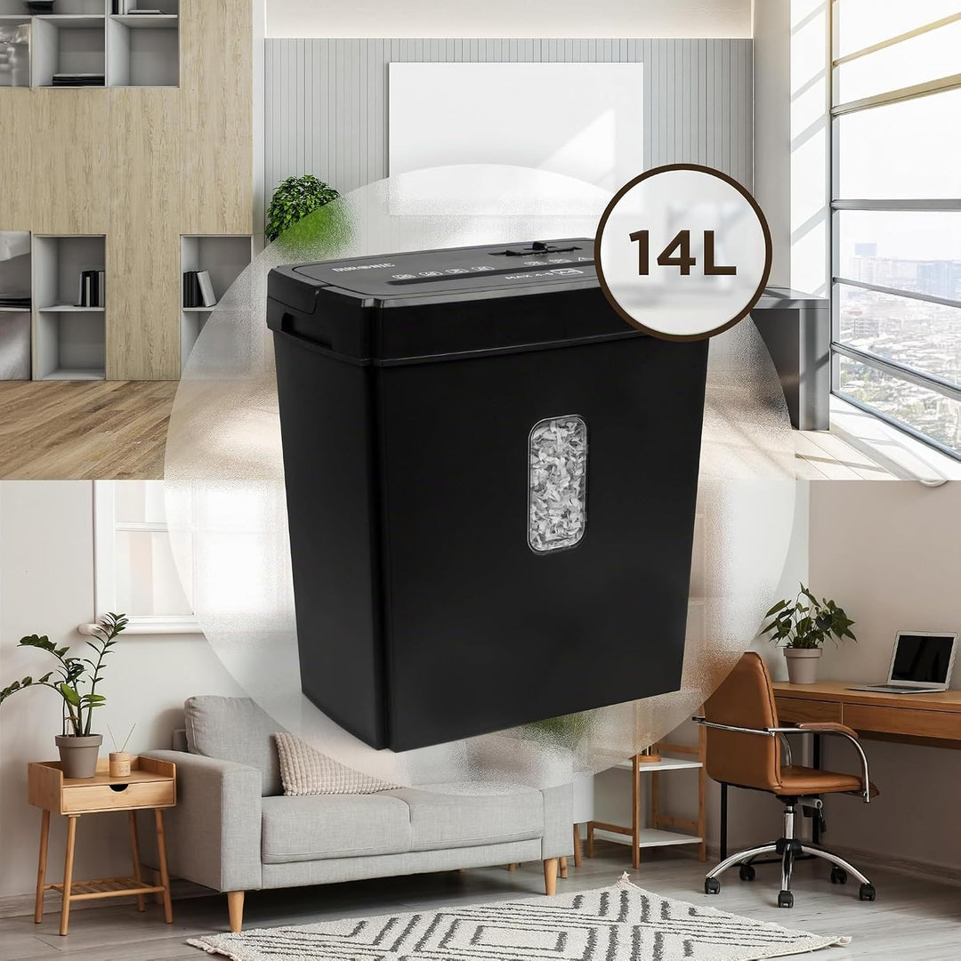 Duronic PS657 Aktenvernichter | 5 x A4 Blatt | 15 Liter Papierkorb | 170 Watt | Kreuzschnitt Schredd