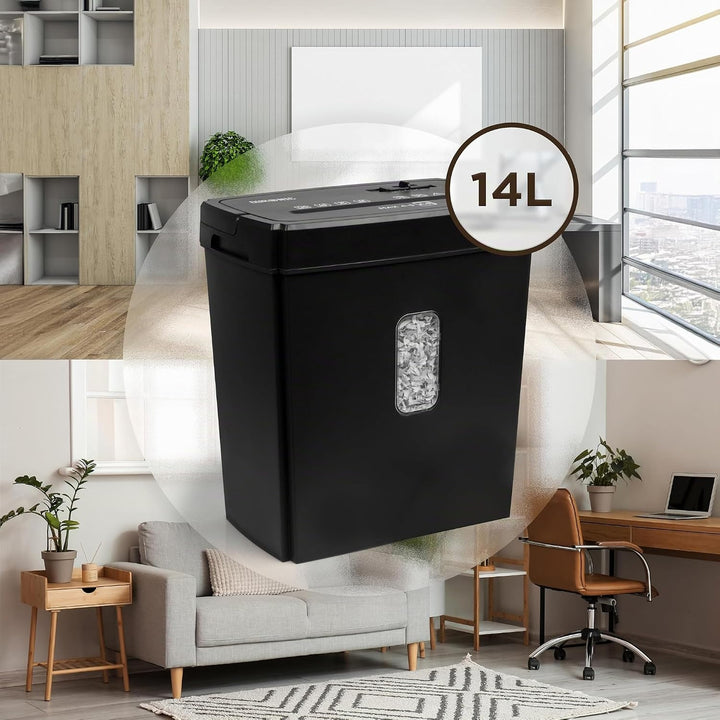 Duronic PS657 Aktenvernichter | 5 x A4 Blatt | 15 Liter Papierkorb | 170 Watt | Kreuzschnitt Schredd