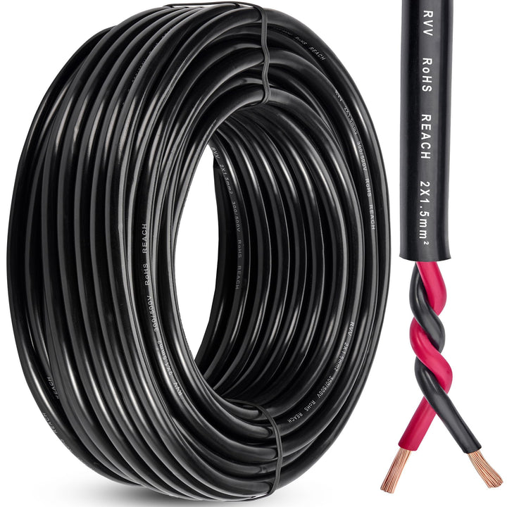 2 adriges KFZ Kabel 2x1,5mm² - 20M Anhängerkabel 12V/24V Kupfer - Wasserfest FLRYY Fahrzeugkabel für