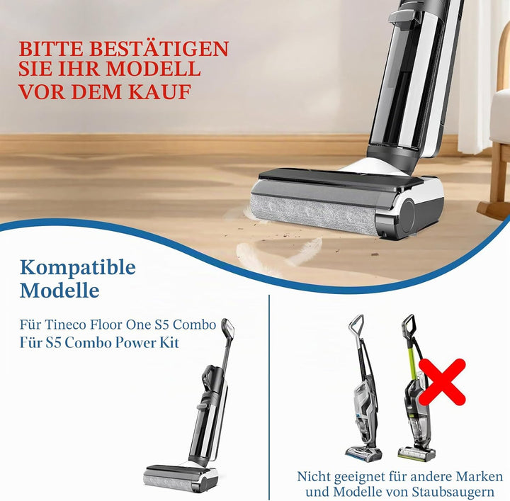 Bürstenrolle Zubehör für Tineco Floor One S5 Combo/ S5 Combo Power Kit Nass- und Trockensauger Ersat