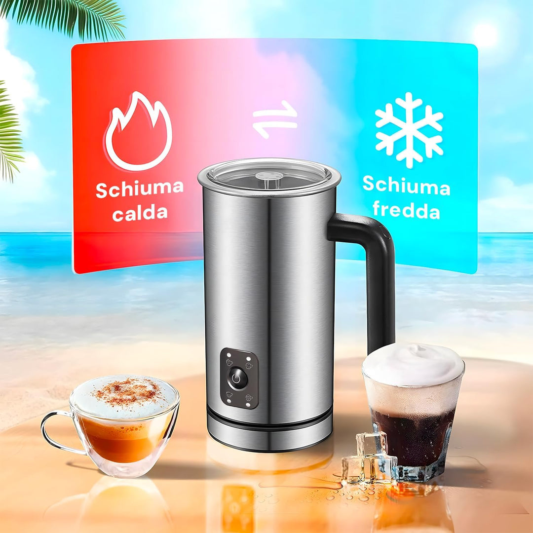 Avilia Elektrischer Milchaufschäumer mit Cappuccino-Funktion, leise 550 W, antihaftbeschichtet, abne