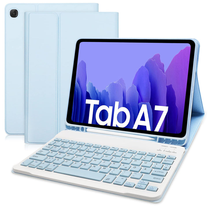 Hofsos Hülle mit Tastatur für Samsung Galaxy Tab A7 10.4 2020(T500/T505/T507),Leicht Schutzhülle mit