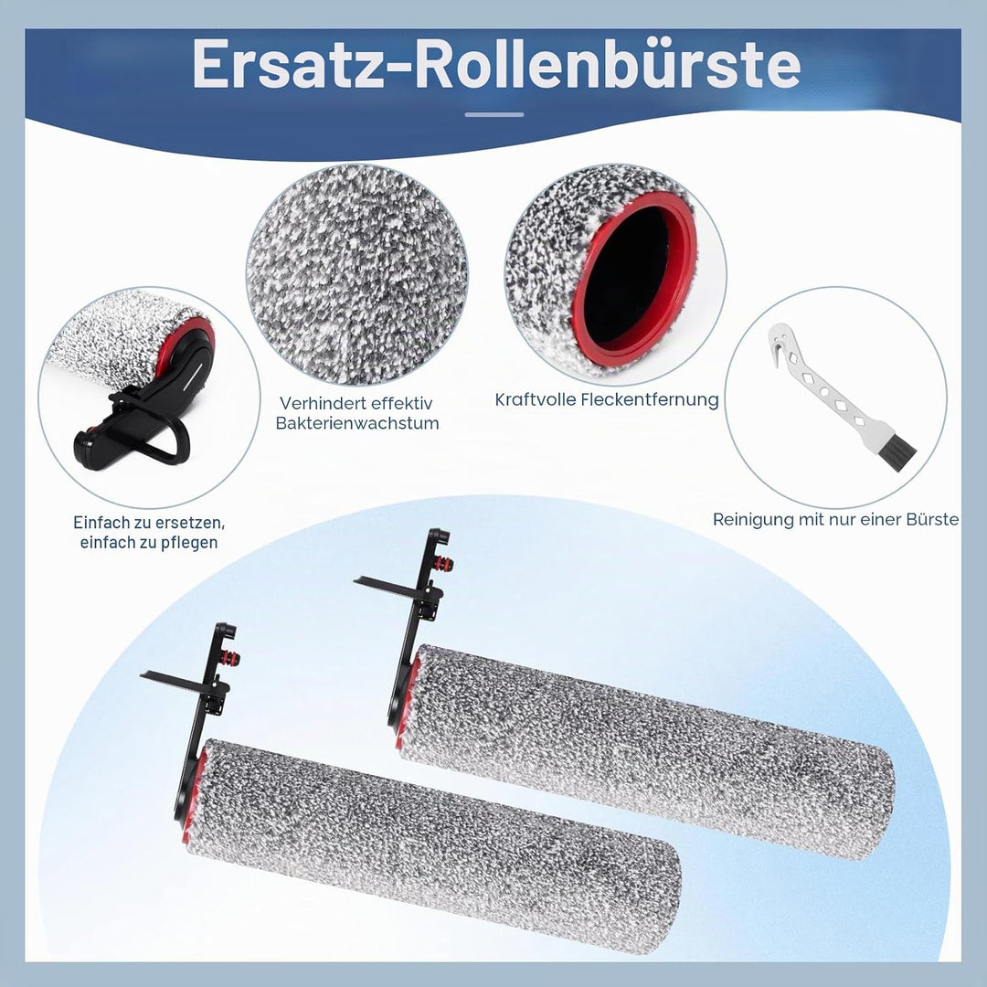 Bürstenrolle Filter Ersatzteile für Dreame H15 Pro Heat Nass Trockensauger Zubehörset，2 Bürstenrolle