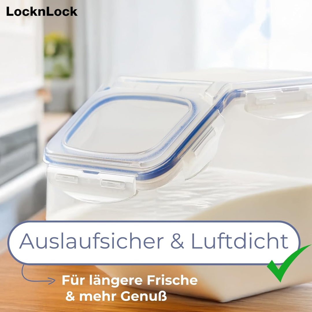LocknLock PP Classic Küchen Caddy mit Klappdeckel | 5L | 25,7 x 15,7 x 19,1 cm | Vorratsdose Schüttd