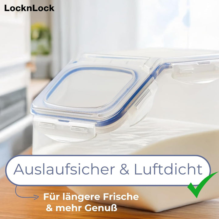 LocknLock PP Classic Küchen Caddy mit Klappdeckel | 5L | 25,7 x 15,7 x 19,1 cm | Vorratsdose Schüttd