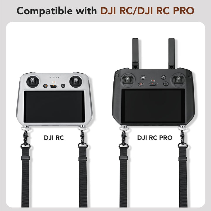 Lykus Gurt/Schlüsselband/Strap/Lanyard für DJI RC/DJI RC 2/DJI RC Pro/RC Plus, schwarzer Riemen, Kro