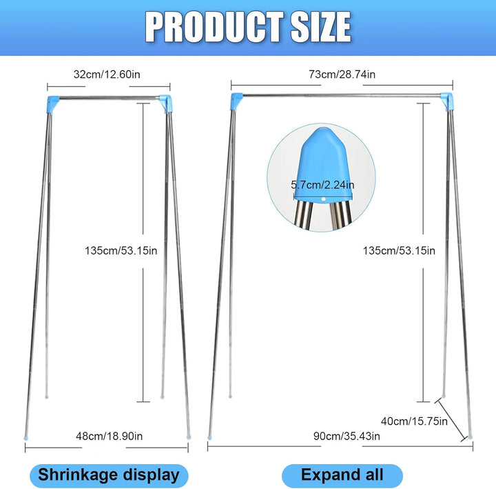 LMYDIDO Kleiderständer Klappbar Tragbarer, Ausziehbarer Kleiderstänge, Verstellbarer Reise-Kleiderst